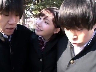 Akane Yoshinaga Asian teen in school uniform creampied