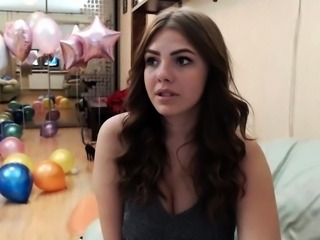 Webcam model putting her big natural tits on full display
