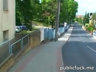 Pretty euro babe gets fucked in public and will do anything for cold cash