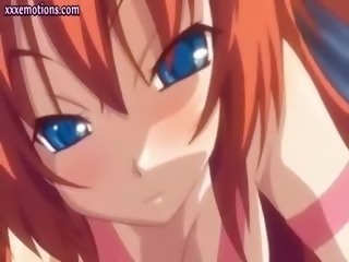 Crazy anime slut rubbing a cock