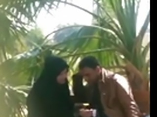 Arab girl in public sucking and handjob she take cum out