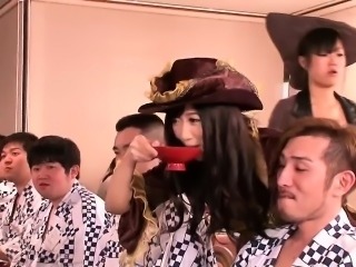 Cosplay japanese pirate lady squirts during orgy
