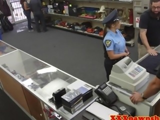 Real pawnshop sex with bigass cop in uniform