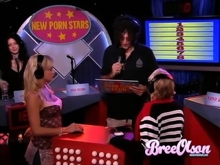 Hot blonde Bree shows off her perfect tits in a Porn Star Feud game