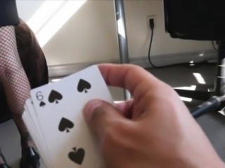 Stepsisters magic card trick ends in anal sex with stepbro