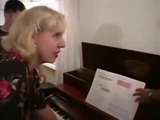 Mature piano teacher  double penetrated