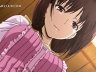 Close-up with anime pussy getting finger fucked