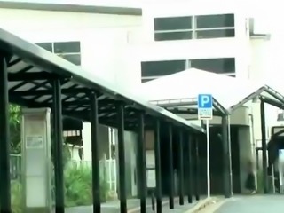 Beautiful Japanese model getting fucked in front of a crowd