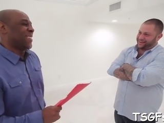 Tranny enjoys a load of sperm