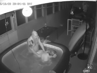 Hottub Hidden CCTV IPCAM MILF fucks husband
